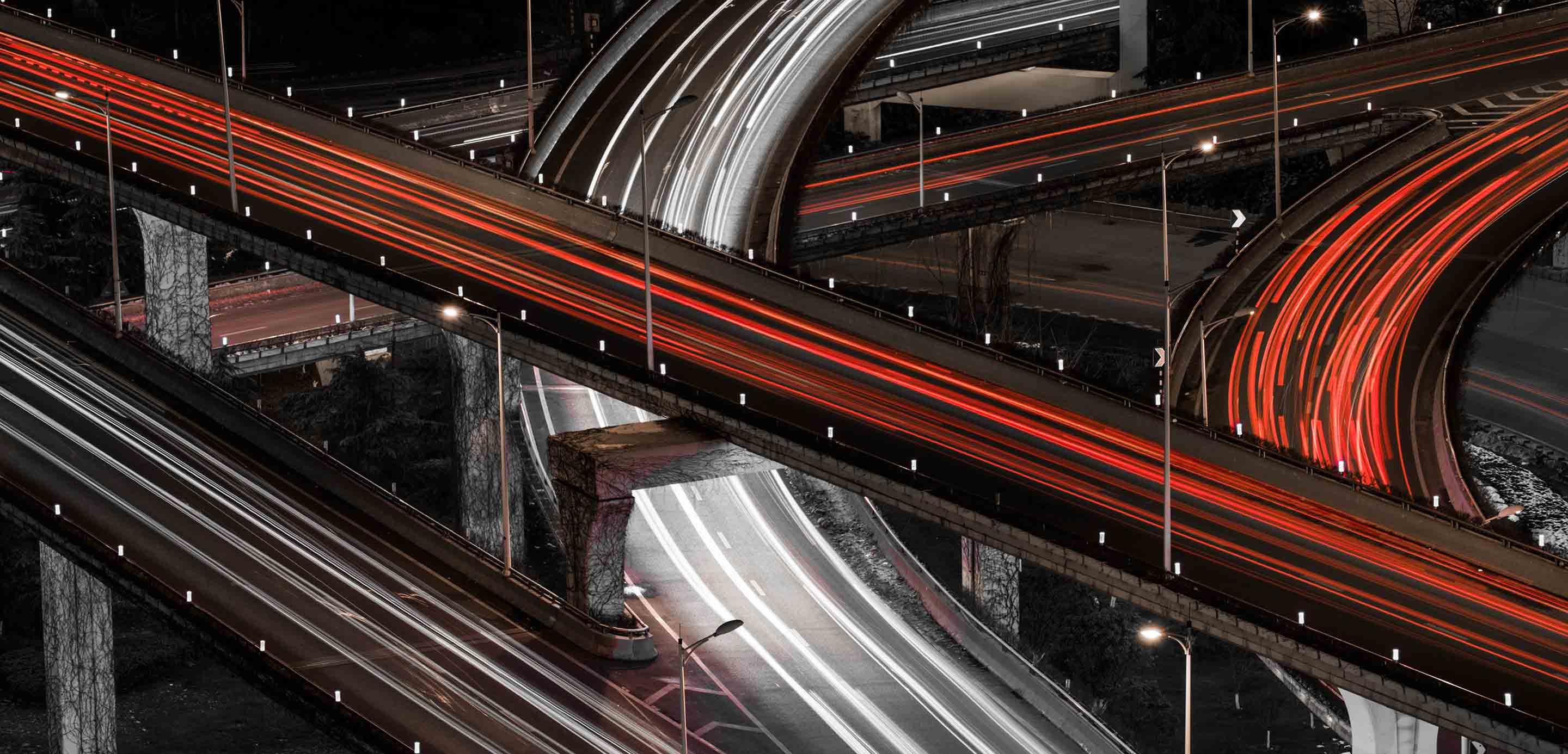 Aerial View of the Highway at Night Aerial View of the Highway at Night