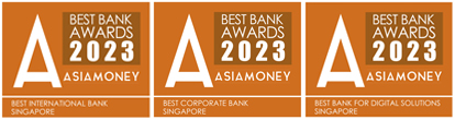 AsiaMoney Best Bank Awards 2023 logo for HSBC Singapore AsiaMoney Best Bank Awards 2023 logo for HSBC Singapore